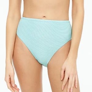 J.Crew Rib bikini bottom with high-cut leg in sunwashed aqua size M